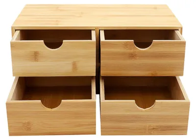 Image de Organisateur de bureau, en bambou, polyvalent, en bois
