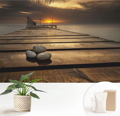 Obrázok produktu pre Samolepiaca fototapeta – 152 x 104 cm – tapeta – nástenná tapeta – nástenné obrazy – samolepiaca fólia – dekoratívna fólia – tapetová fólia – stena – dekorácia – obývacia izba – západ slnka