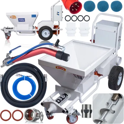 Produktbild von Rosfix ProMultiSpray PRMS4 – Multifunktionale Spritzmaschine für Gipsputz & Fertigmörtel | 380V, 4kW, 130L | 150m²/h | Modular & Mobil