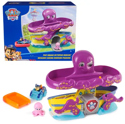 Produktbild von PAW Patrol Pup Squad - Oktopus Spielset mit Rennstrecke, Rampe, Chase Pup Squad Racer und Baby-Tintenfisch, Aktion/Abenteuer, 3 Jahr(e), Mehrfarbig