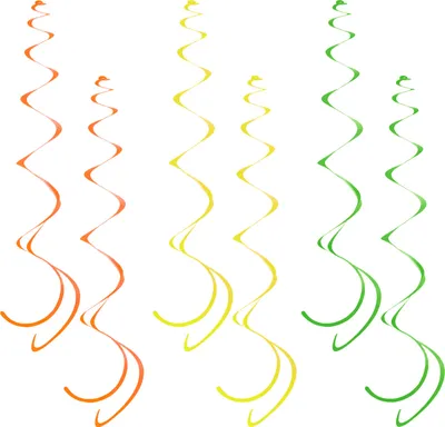 Produktbild von Oblique Unique 6 Wirbel Spiral Deckenhänger Girlanden für Geburtstag Hochzeit Party Deko  - orange gelb grün
