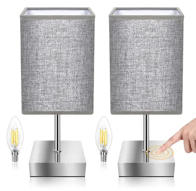 Image de Lampe de bureau pour enfants, lot de 2, lampe de table à intensité variable avec 3 niveaux de luminosité