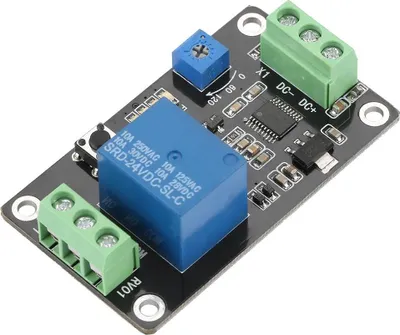 Produktbild von Selbsthaltendes Verzögerung Zeitrelais DC 24V – Timer Relais mit 4 Funktionen, Einstellbare Verzögerungszeit 0,1–120 Sekunden, TRM01 Modul