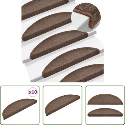 Produktbild von The Living Store Stufenmatten 10 Stk. 56x17x3 cm Kaffeebraun