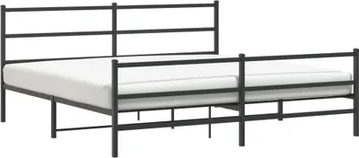 Produktbild von vidaXL Bettgestell mit Kopf- und Fußteil Metall Schwarz 183x213 cm