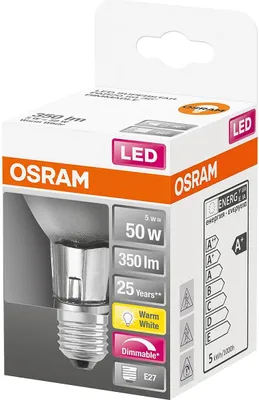 Produktbild von LEDVANCE 4058075433120, 6,4 W, 50 W, E27, 350 lm, 25000 h, Warmweiß