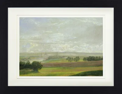 Produktbild von Johan Christian Dahl Gerahmtes Bild Mit Edlem Passepartout | Wand-Bilder | Im Bilderrahmen - Das Elbtal Bei Dresden (30 x 40 cm)