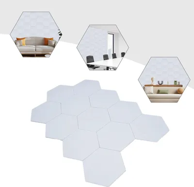 Produktbild von Hexagon Akustikpaneele - Selbstklebende Schallschutz Wandpaneele - Polyesterfaser - 12 Stück - 30x35x0,9 cm - 2,3 kg