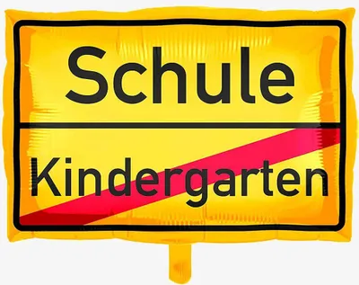 Produktbild von Folienballon 32x48cm Schulanfang Ortsschild