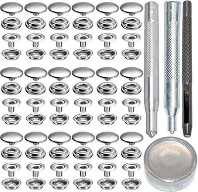 Produktbild von Famanu Druckknopfset 15 mm Edelstahl - 18 Sets mit 4 Werkzeugen