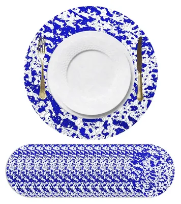 Produktbild von Einweg-Platzsets - Rund - Tischdekoration - Blau - 33 cm - 16 Stück