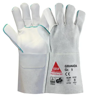 Produktbild von Hase Granada K Schweißerhandschuh aus Rindnarben-/Rindspaltleder Größe 10 6 Stk