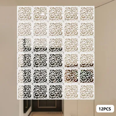 Zdjęcie produktu dla 12 sztuk Hollow Room Divider Screen Model-XT04 Wiszące 29 * 29cm Przegroda panelowa Biała