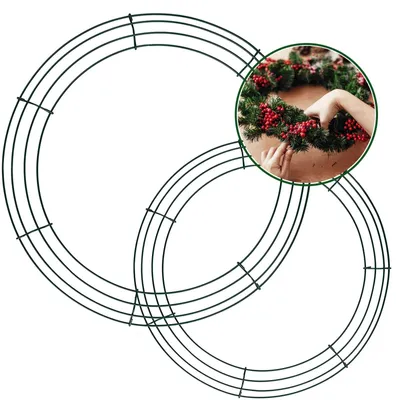 Metall-Kranzringe 2er-Set, 40,6 & 35,5 cm, Drahtkranz zum Basteln
