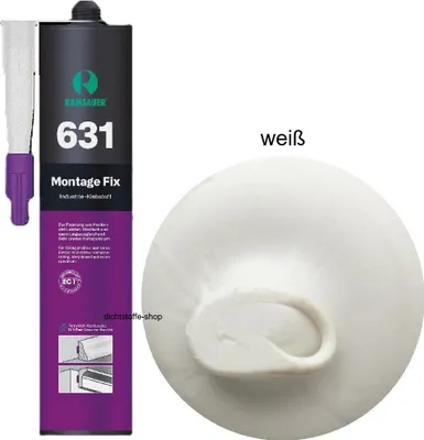 Produktbild von Ramsauer 631 Montage Fix 1K Hybrid Klebstoff 450g Kartusche Montagekleber weiß
