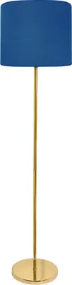 Produktbild von Stehleuchte Stoff Messing E27 161,5 cm in poliert Blau rund Klassisch