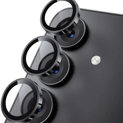 Produktbild von 3X Kameralinse für Samsung Galaxy S26 Titan Metall Schutzglas Linse Panzerfolie 3D Schwarz