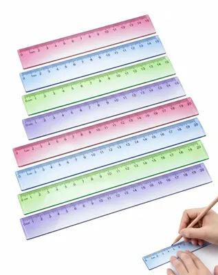 Productafbeelding van Linealen set van 8 stuks - 15 cm en 20 cm transparant plastic
