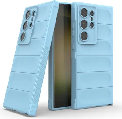 Produktbild von Handy Hülle für Samsung Galaxy S24 Ultra Grip Case Cover Schutzhülle Softgrip Farbe: Hellblau