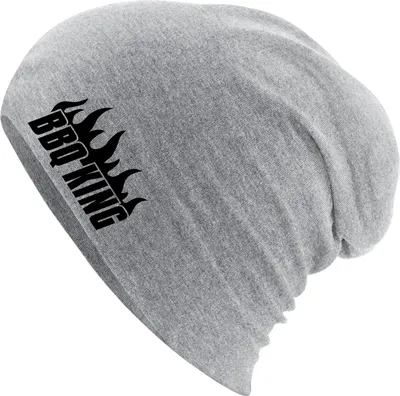 Produktbild von Huuraa Beanie BBQ King Flammen Heather Grey One Size Baumwolle und Elasthan Mütze Geschenkidee