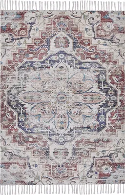 Obrázek produktu pro BELIANI Koberec vícebarevný polyester a bavlna 150 x 230 cm orientální vzor se střapci obývací pokoj ložnice