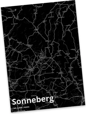 Produktbild von Mr. & Mrs. Panda Grußkarte Sonneberg - Geschenk, einzelkarte, Kunstkarten, Postkarte, Postkarten, Ansichtskarte, Stadt, Dorf Karte Landkarte Map Stadtplan