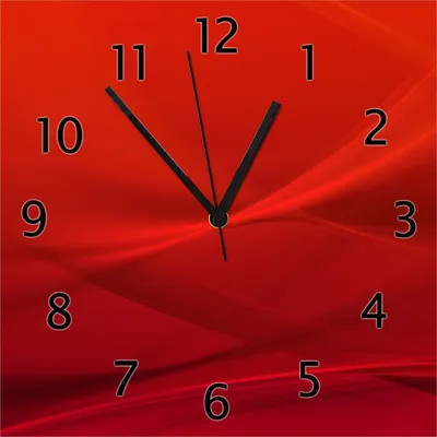 Produktbild von Wallario Design Wanduhr Abstrakte rotes Muster - roter Stoff aus Echtglas, Größe 30 x 30 cm
