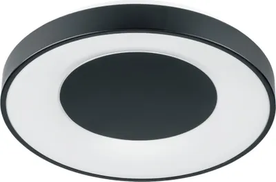 Obrázek produktu pro Kruhový LED stropní svítidlo s dálkovým ovládáním WITOLD, černobílé, 48 W, odstíny bílé, 5300 lm, plast, rozměry: 6,5 × 38,5 × 38,5 cm, IP44, Polux