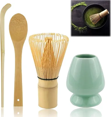 Produktbild von Matcha-Set, Japanisches Matcha Teezeremonie-Set, Matcha Schale und Bambus Teelöffel, Geschenk