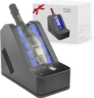 Obrázok produktu pre Termoelektrická chladiaca nádoba na víno - Karafa - 750 ml - Bez kompresora a chladiva - 24 hodín presného chladenia pre červené víno, biele víno a šampanské