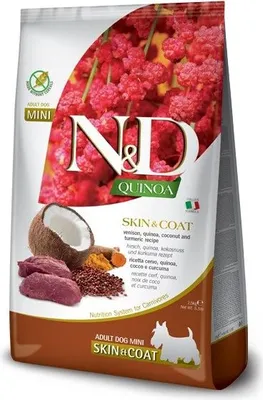 Produktbild von FARMINA N&D Quinoa Dog Skin&Coat Venison Coconut Adult Mini - Trockenfutter für Hunde - 2.5 kg