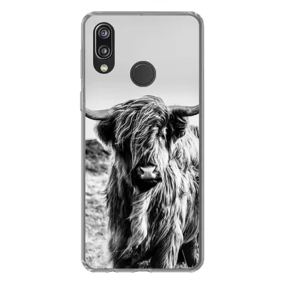 Produktbild von MuchoWow® Handyhülle Schutzhülle Hülle für Huawei P20 Lite (2020) Kuh - Schottischer Hochländer - Schwarz - Weiß - Tier - Natur - Wildtiere Silikon Softcase Handy Hülle - Kartenhalter