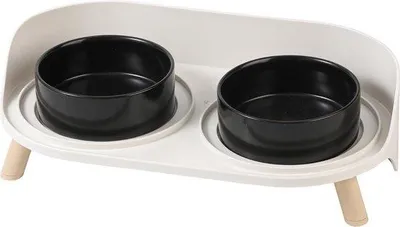Immagine prodotto di Set di ciotole in Vetroceramica per cani e gatti - Vetroceramica di alta qualità - Base antiscivolo - 2 x 480 ml
