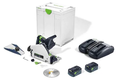 Image de Scie circulaire plongeante 18V TSC 55 5,0 KEBI-Plus/XL + 2 batteries 5Ah + chargeur + Systainer SYS³ - FESTOOL - 577342