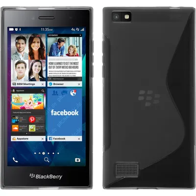 Produktbild von PhoneNatic Case kompatibel mit BlackBerry Leap - grau Silikon Hülle S-Style + 2 Schutzfolien