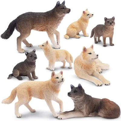 Immagine prodotto di Set di 8 figure di lupi per bambini