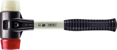 Produktbild von HALDER SIMPLEX Kunststoff- / Nylonhammer mit verstärktem Tempergussgehäuse und Glasfaserstiel - D=50 mm - 3768.050