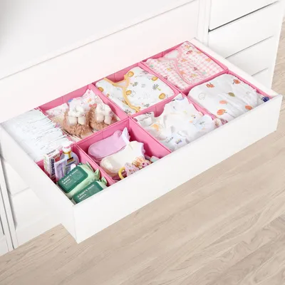 Produktbild von Schubladen Organizer 8er Set Rosa faltbar für Kleiderschrank 100x58 cm