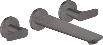 Produktbild von Axor Citterio C inbouw badmengkraan afbouwdeel met Cubic Cut greep geborsteld zwart chroom