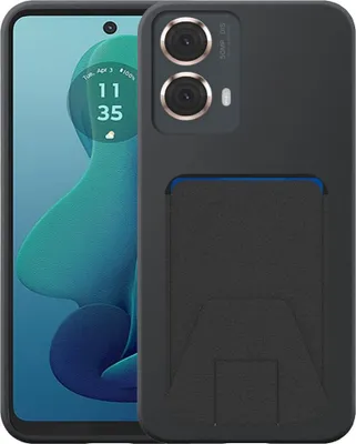 Obrázok produktu pre Vhodné pre telefón Motorola Moto G 2024 s nastaviteľným koženým puzdrom - flexibilný zadný kryt Silikónové puzdro TPU s nastaviteľným koženým puzdrom - čierne - Smartphonics