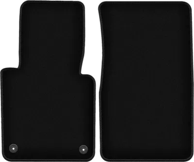 Produktbild von Wielganizator Velours-Autoteppiche vorne – passend für Mercedes G W461 (Feld, Bj. 1978-2008) –  schwarz, passgenau, mit Befestigungen set 2 Stk.
