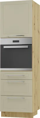Immagine prodotto di Armadio da forno Kvantum Q-D14/RU/3A ad estrazione totale 60 cm Corpo e frontale colore selezionabile, vaniglia opaco, rovere artigianale