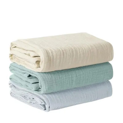 Immagine prodotto di Coperta in mussola per neonati, set da 3, 100x100 cm | Pannolino in cotone, morbido e traspirante | Coperta arcobaleno, ideale per fasciare neonati, adatta a bambini e bambine