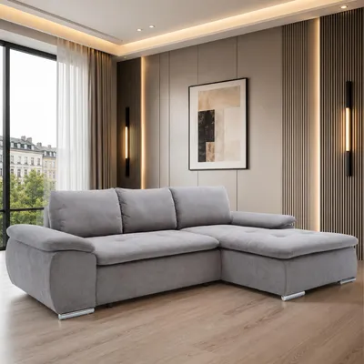 Produktbild von GOLDSTOFF Brevia Ecksofa L-Form 265 x 170 cm | Schlafsofa mit Schlaffunktion und Bettkasten | Modernes und Flexibel Ecksofa mit Stauraum