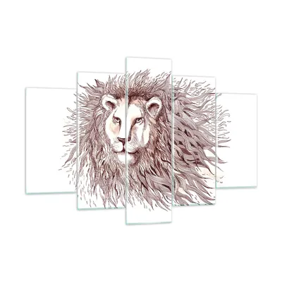 Produktbild von Bilder auf glas - Löwe König Tierwelt Pelz - 150x100cm - Glasbilder - Wandbilder - Kunstdruck - zum Aufhängen bereit - Wanddekoration aus Glas - Glas Bilder - Wandbild auf Glas - GEA150x100-3025