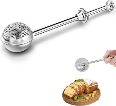 Produktbild von Puderzuckerstreuer 1 Stück, Edelstahl 304, Für Gleichmäßiges Bestäuben Und Dosieren Von Mehl Puderzucker Kakao