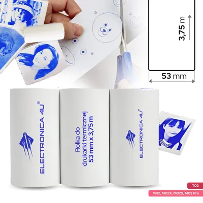 Image de Papier thermique adhésif de remplacement pour l'imprimante Phomemo T02 M02