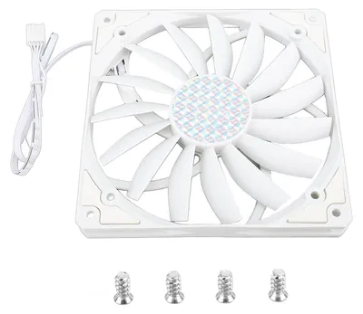Obrázek produktu pro 140 mm 4-pinový PWM ventilátor do skříně, ultratenký, 15 mm, 1100 ot./min, ložisko MFDB, chlazení PC, 12 V, bílý