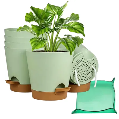 Immagine prodotto di Solidchoice - Set di 6 vasi autoirriganti con sistema di irrigazione integrato