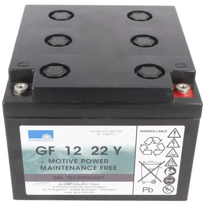 Produktbild von GF1222YT Sonnenschein Motive Power GF 12 022 Y T 12V 22Ah 5hr C5, 24Ah 20hr C20
